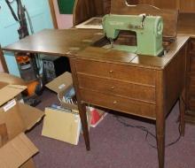 Wood Table Elna Sewing Machine