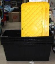 Five Huge HDX 55 Gallon Tuff Totes with Lids