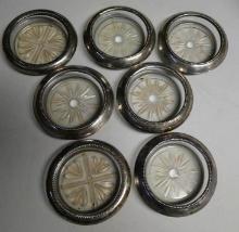 Seven Glass & Sterling Coasters