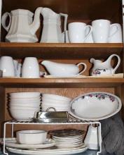 Mostly White Porcelain and Stoneware Dishes