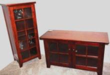 Pair of Wood Display Cabinets