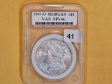NAS graded 1885-O Morgan Dollar in MS-66