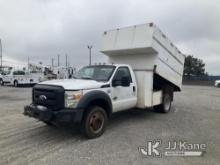 2012 Ford F550 4x4 Chipper Dump Truck Runs & Moves) (Jump To Start, Airbag Light On