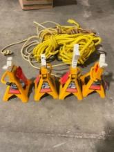 4x Performance Tool 3 Tons Jack Stands & some rope - See pics