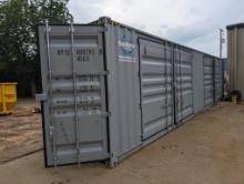 NEW 40FT METAL STORAGE CONTAINER W/SIDE DOORS
